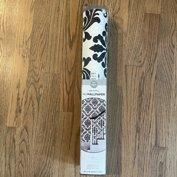 NEW!! NuWallpaper Wall Pops! Black & White Vinyl Peel & Stick Washable Wallpaper - Picture 2 of 14